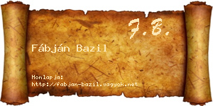 Fábján Bazil névjegykártya